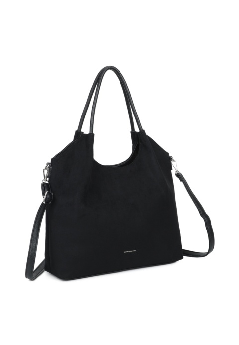 Modna zamszowa shopperka Luigisanto RG2592004-3 czarna