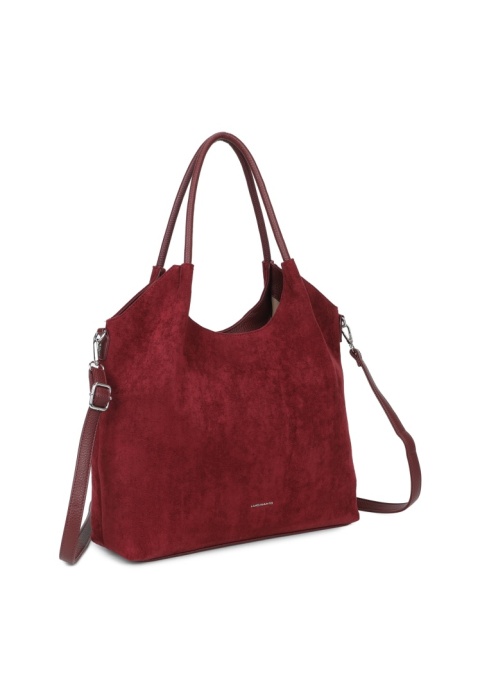 Modna zamszowa shopperka Luigisanto RG2592004-3 bordowa