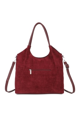 Modna zamszowa shopperka Luigisanto RG2592004-3 bordowa