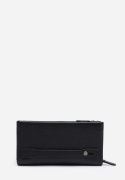 Portfel damski Luigisanto kolor czarny - Duży skórzany portfel z dwoma komorami